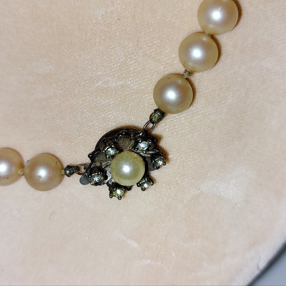 Vintage Pearl Sterling Matinee Necklace - Picture 2 of 6